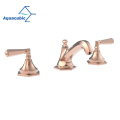 Aquacubic Low Arc Lead Free Brass Widespread Washroom Bathroom Basin Faucet